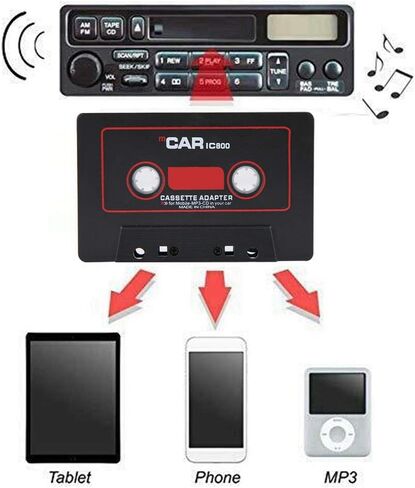 مشغل كاسيت للسيارة، محول شريط كاسيت ستيريو للسيارة CD MD MP3 MP4 الى صوت AUX 3.5 ملم للجوال in Kuwait