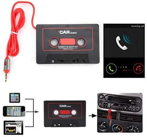 مشغل كاسيت للسيارة، محول شريط كاسيت ستيريو للسيارة CD MD MP3 MP4 الى صوت AUX 3.5 ملم للجوال in Kuwait