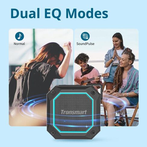 ترونسمارت مكبر صوت خارجي محمول من جروف 2، صوت جهوري جذاب، اوضاع اضاءة متنوعة، بلوتوث V5.3، مقاوم للماء IPX7، اوضاع معادل مزدوجة، بطارية 2500mAh، وقت تشغيل يصل الى 18 ساعة، AUX، بطاقة TF - اسود in Kuwait