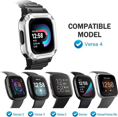 FINTIE Band with Case Compatible with Fitbit Versa 4/3/2/1/Lite&Sense 2 1 in Saudi Arabia