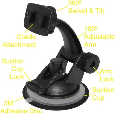 حامل تثبيت أكواب امتصاص من Amzer Crusta للواقي الأمامي، لوحة القيادة أو لوحة التحكم لهاتف iPhone 6، iPhone 6s - عبوة البيع بالتجزئة- حامل بالشفط in Kuwait