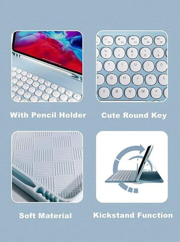 Galaxy Tab S6 Lite 2024/2022/2020 Keyboard Case with S Pen Holder, Magnetic Detachable Round Keys Keyboard Case for S6 lite (SM-P620/P625/P613/P619/P615/P610) (Pink) in Kuwait