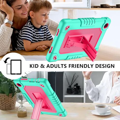 Doemoil for TCL TAB 8 WiFi 9132X/for TCL TAB 8 LE 9137W حافظة كمبيوتر لوحي من مطاط السيليكون الناعم بغطاء خلفي صديق للأطفال مدمج في حزام الكتف لـ TCL TAB 8 WiFi/TCL TAB 8 LE (أسود + أسود) in Kuwait