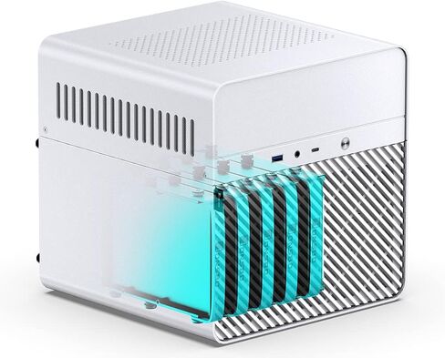 JONSBO N2 Black NAS ITX Case 5+1 Disk Bays Mini Aluminum Case, Built-in 12cm Fan, SFX Power Bite (L150mm Max.), Support 65mm CPU Cooler, Integrated Upper Cover Removable,Black in Saudi Arabia