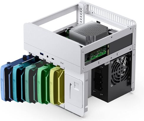 JONSBO N2 Black NAS ITX Case 5+1 Disk Bays Mini Aluminum Case, Built-in 12cm Fan, SFX Power Bite (L150mm Max.), Support 65mm CPU Cooler, Integrated Upper Cover Removable,Black in Saudi Arabia