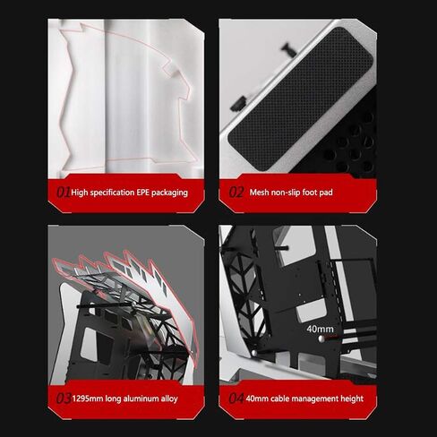 حافظة كمبيوتر مكتبي LIQIANG، تدعم ATX/حافظة ألعاب الملف الشخصي/اختراق جانبي زجاجي/تدعم تبريد المياه 360 درجة/U3 مزدوج in Saudi Arabia