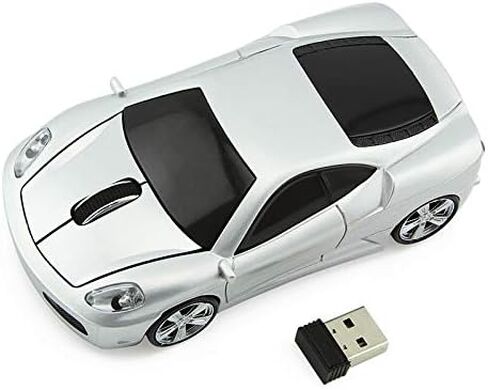 ماوس سيارة رياضي لاسلكي من ECOiNVA بصري 2.4 جيجا نانو USB AA بطارية كمبيوتر محمول لسطح المكتب (فضي) in Kuwait
