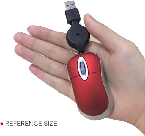 elec Space 2-Pack Mini Mouse Retractable Mini Travel Optical Mouse Small Pocket Mouse for Laptop Cute Mouse for Computer Women Small Hands (Black+Red) … in Saudi Arabia