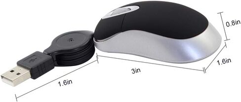 elec Space 2-Pack Mini Mouse Retractable Mini Travel Optical Mouse Small Pocket Mouse for Laptop Cute Mouse for Computer Women Small Hands (Black+Red) … in Saudi Arabia