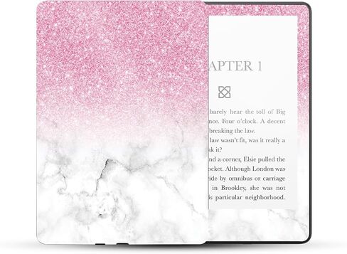 MightySkins Glossy Glitter Skin Compatible with Amazon Kindle Paperwhite 5 6.8-inch 11th Gen (2021) Full Wrap - Marble Glitz | Protective High-Gloss Glitter Finish | Easy to Apply | Made in The USA in Saudi Arabia