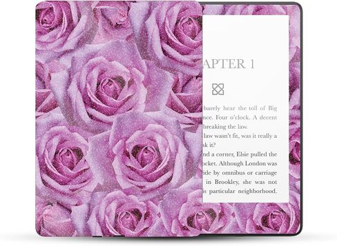 MightySkins Glossy Glitter Skin Compatible with Amazon Kindle Paperwhite 5 6.8-inch 11th Gen (2021) Full Wrap - Box of Roses | Protective High-Gloss Glitter Finish | Easy to Apply | Made in The USA in Saudi Arabia