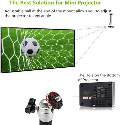 MyJell Mini Ceiling Wall Projector Mount Stand حامل دعامة جهاز العرض تحميل 11 رطلاً طول 8.5 بوصة لكاميرا العرض الصغيرة (8.5 بوصة، أسود) in Kuwait