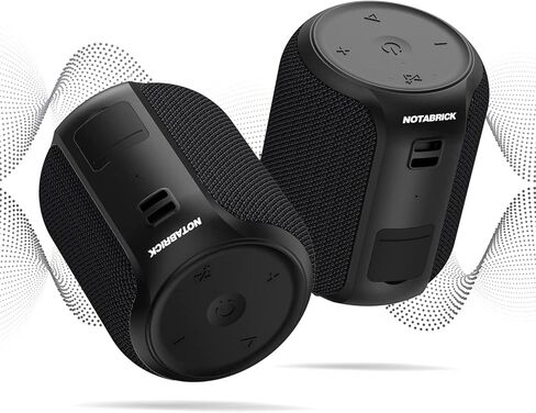 NOTABRICK 【2PCS】 Bluetooth Speakers,Portable Wireless Speaker with 15W (30W) Stereo Sound, Active Extra Bass, IPX6 Waterproof Shower Speaker, Double Pairing, for Party, Home Theater, Game Theater in Kuwait