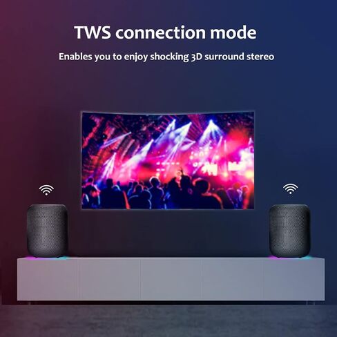 NOTABRICK 【2PCS】 Bluetooth Speakers,Portable Wireless Speaker with 15W (30W) Stereo Sound, Active Extra Bass, IPX6 Waterproof Shower Speaker, Double Pairing, for Party, Home Theater, Game Theater in Kuwait