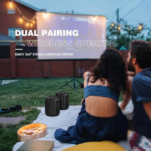 NOTABRICK 【2PCS】 Bluetooth Speakers,Portable Wireless Speaker with 15W (30W) Stereo Sound, Active Extra Bass, IPX6 Waterproof Shower Speaker, Double Pairing, for Party, Home Theater, Game Theater in Kuwait