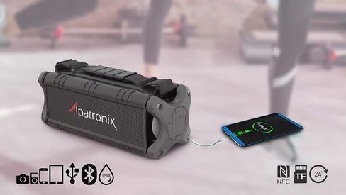 مكبر صوت بلوتوث ألباترونيكس 60 وات (80 وات كحد أقصى)، IPX6 مقاوم للماء، محمول، لاسلكي، بنك طاقة 8000 مللي أمبير في الساعة، غير يدوي، مقاوم للصدمات، TWS، DSP، ستيريو، مضخم صوت، بطاقة TF، NFC، AX500، داخلي وخارجي - أسود in Kuwait