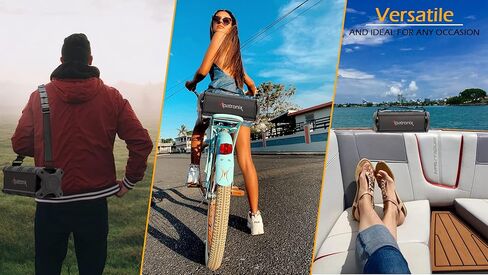 مكبر صوت بلوتوث ألباترونيكس 60 وات (80 وات كحد أقصى)، IPX6 مقاوم للماء، محمول، لاسلكي، بنك طاقة 8000 مللي أمبير في الساعة، غير يدوي، مقاوم للصدمات، TWS، DSP، ستيريو، مضخم صوت، بطاقة TF، NFC، AX500، داخلي وخارجي - أسود in Kuwait