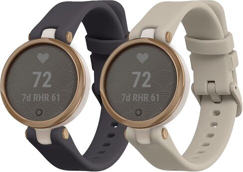 أحزمة kwmobile متوافقة مع أحزمة Garmin Lily الرياضية - 2X أحزمة ساعة بديلة من السيليكون - لافندر/بيج in Kuwait