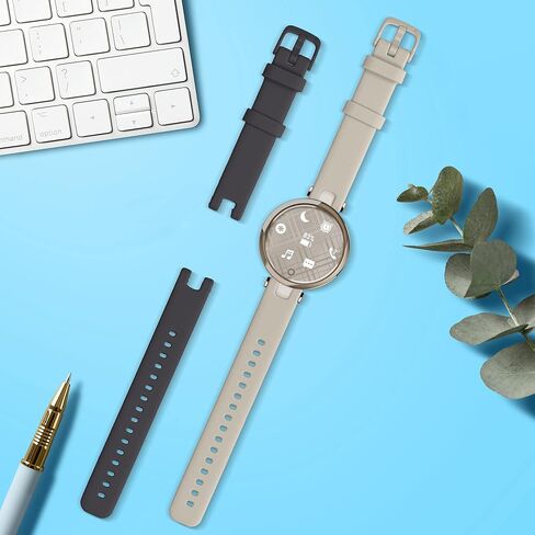 أحزمة kwmobile متوافقة مع أحزمة Garmin Lily الرياضية - 2X أحزمة ساعة بديلة من السيليكون - لافندر/بيج in Kuwait