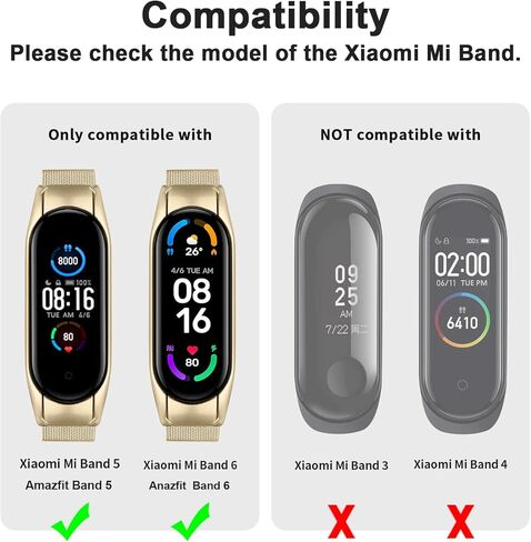 أساور Oumida المعدنية لـ Xiaomi Mi Band 5/ Xiaomi Mi Band 6، سوار معصم مسامي لـ Amazfit Band 5/Amazfit Band 6، حزام بديل من الفولاذ المقاوم للصدأ قابل للتعديل مع مشبك معدني للنساء والرجال in Kuwait