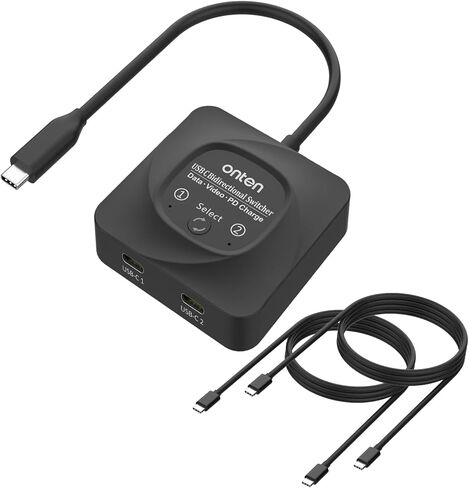 محدد محول USB C من Onten، محول USB C ثنائي الاتجاه 2 في 1/1 في 2 مخرج، توصيل طاقة 100 وات، محول USB C بسرعة 10 جيجابت في الثانية يدعم 8K 60 هرتز، 4K@120 هرتز متوافق مع الكمبيوتر المحمول والكمبيوتر اللوحي والهاتف in Kuwait