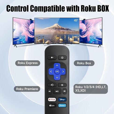 تم استبدال جهاز التحكم عن بعد فقط لـ Roku Box، متوافق مع Roku (HD، LT، XS، XD)، لـ Roku Express، لـ Roku Premiere (ليس لـ Roku Stick وRoku TV) (عبوة من قطعتين) in Saudi Arabia