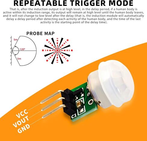 DaFuRui AM312 PIR Sensor，10Pack PIR Motion Sensor Outdoor Mini Pyroelectric Infrared PIR Human IR Sensor Module Body Manual Motion Sensor Detector Modules in Kuwait