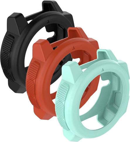 حافظات غطاء حماية من السيليكون المتوافقة مع SplenSun، بديل واقي الإطار المضاد للخدش لساعة Garmin Instinct، Instinct Solar الذكية (أسود وأحمر وأزرق مخضر) in Kuwait