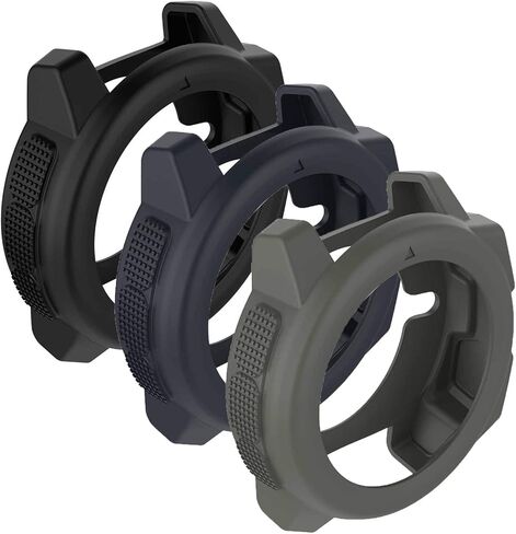 حافظات غطاء حماية من السيليكون المتوافقة مع SplenSun، بديل واقي الإطار المضاد للخدش لساعة Garmin Instinct، Instinct Solar الذكية (أسود وأحمر وأزرق مخضر) in Kuwait