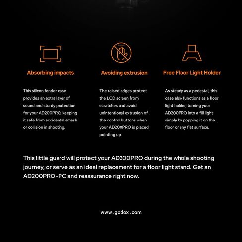 حافظة واقية من السيليكون AD200Pro-PC من Godox AD200 Pro AD200، تحمي شاشة الفلاش AD200Pro AD200، أو يمكن استخدامها كبديل مثالي لحامل مصباح الأرض in Saudi Arabia