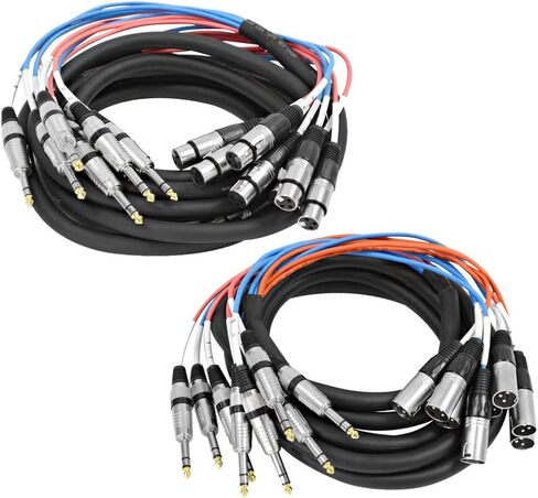 الصوت الزلزالي - SAXT-8x5_MF - 8 قنوات 5 أقدام 1/4 بوصة TRS إلى XLR ذكر وXLR أنثى حزمة كابل ثعبان in Kuwait
