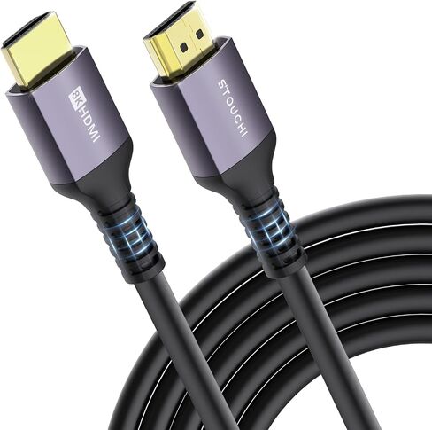 Stouchi 8K HDMI 2.1 Cable 8ft (2-Pack) 48Gbps 4K@120Hz | Ultra High Speed | eARC | Reduce Screen Tearing & Lag | Triple-tin Shielding | 30AWG Copper Wire | Nylon Braided in Kuwait