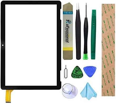 استبدال الشاشة السوداء لـ Onn 10.1 بوصة 2020 2APUQW1027 موديل 100011886، زجاج محول رقمي لشاشة تعمل باللمس لـ Onn 10.1 بوصة مع مجموعات أدوات الإصلاح (لا تتضمن شاشة LCD) in Kuwait