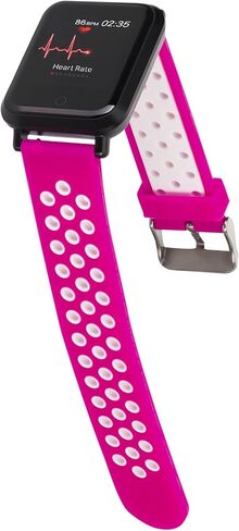 اي تتش ساعة ذكية رقمية اير 2 اس لتتبع اللياقة البدنية ومعدل ضربات القلب وعداد الخطوات ومراقب النوم والرسائل للنساء والرجال، شاشة تعمل باللمس، متوافقة مع ايفون واندرويد (فوشيا وابيض) in Kuwait