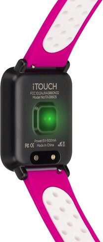 اي تتش ساعة ذكية رقمية اير 2 اس لتتبع اللياقة البدنية ومعدل ضربات القلب وعداد الخطوات ومراقب النوم والرسائل للنساء والرجال، شاشة تعمل باللمس، متوافقة مع ايفون واندرويد (فوشيا وابيض) in Kuwait