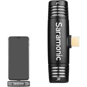 ميكروفون سارامونيك USB-C، SPMIC510UC ميكروفون مكثف ستيريو مدمج التوصيل والتشغيل ميكروفون من النوع C متوافق مع iPad Pro وSamsung Galaxy وLG وHTC Google وأجهزة أخرى من نوع USB-C للفيديو in Kuwait