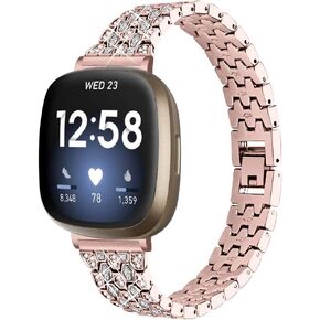 Replacement Band Compatible with Fitbit Versa 4/Sense 2 Bands, Ceramic Stainless Steel Band Metal Bracelet Wristbands for Fitbit Versa 4/Sense 2 Smartwatch Accessories… in Kuwait