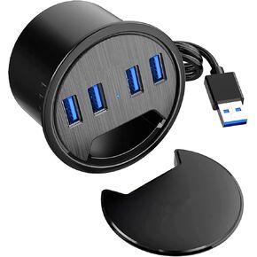حلقة تثبيت مكتبية، موزع USB 3.0 بـ4 منافذ، نقل بيانات 5 جيجابايت في الثانية مع سلك 5.5 قدم لقطر 2.36 انش او 60 ملم، ملحقات مكتبية، للكمبيوتر الشخصي وذاكرة فلاش وحافظة الأقراص الصلبة وغيرها من الاجهزة in Kuwait