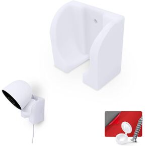 حامل كاميرا BRAINWAVZ على الحائط لحامل كاميرا أمان بطارية Google Nest - لاصق ومسمار، تركيب بدون متاعب، تصميم سهل الفتح (أبيض) in Kuwait
