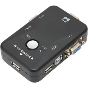 محول USB 2.0 Kvm مع توصيل وتشغيل منافذ مزدوجة، صورة فائقة الدقة 1920X1440 دقيقة وحيوية، مصنوعة من مادة ABS مناسبة لـ Dos، Win3.X، Win95 98 98SE 2000 ME XP in Kuwait