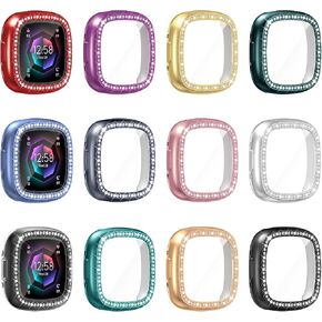 [8Pack] RICHONE Compatible with Fitbit Versa 4 & Sense 2 (2022) Screen Protector Case, Bling Diamonds Cover Soft TPU Bumper Smartwatch Accessories(8 Colors, Versa 4 & Sense 2) in Kuwait