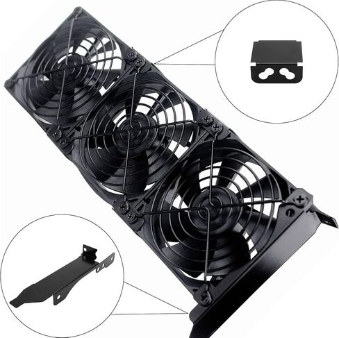 Biaungdo 3 Slots Dual Fan Mount Rack PCI Slot Bracket for 8cm/9cm/12cm Fans in Saudi Arabia