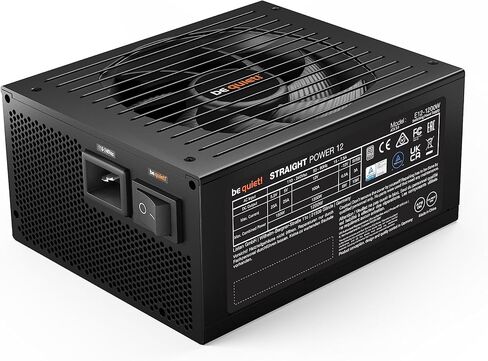 كن هادئاً! BN518 Straight Power 12-1500w 80 Plus Platinum، ATX 3.0، مصدر طاقة معياري، لوحدات معالجة الرسومات PCIe 5.0 ووحدات معالجة الرسومات مع موصلات 6 + 2 دبوس، صامت 135 مم يكون هادئًا! مروحة - BN518 in Kuwait