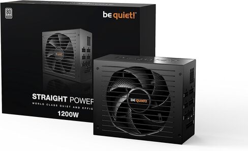 كن هادئاً! BN518 Straight Power 12-1500w 80 Plus Platinum، ATX 3.0، مصدر طاقة معياري، لوحدات معالجة الرسومات PCIe 5.0 ووحدات معالجة الرسومات مع موصلات 6 + 2 دبوس، صامت 135 مم يكون هادئًا! مروحة - BN518 in Kuwait