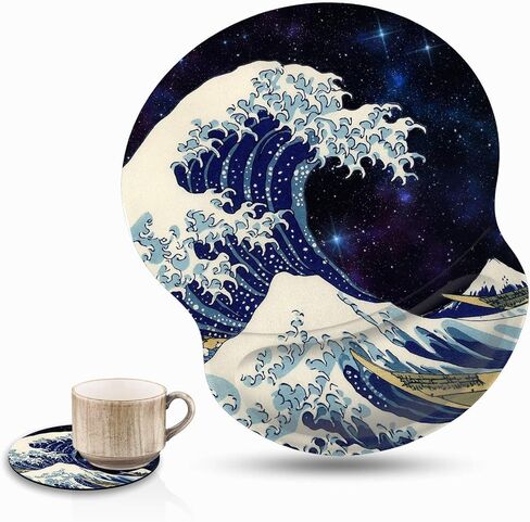 Ergonomic Gel Mouse Wrist Rest Pad and Keyboard Pad Set,Anti-Slip PU Bottom Easy Typing and Relieve Wrist Pain with Cute Coaster Set (3-Quote Bible Verses Psalm 46:10) in Saudi Arabia