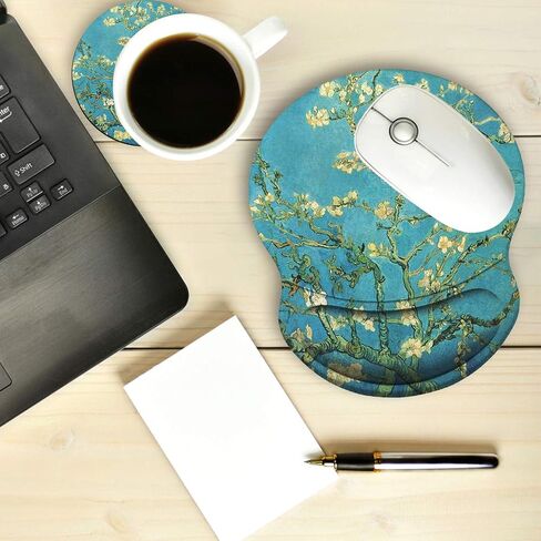 Ergonomic Gel Mouse Wrist Rest Pad and Keyboard Pad Set,Anti-Slip PU Bottom Easy Typing and Relieve Wrist Pain with Cute Coaster Set (3-Quote Bible Verses Psalm 46:10) in Kuwait