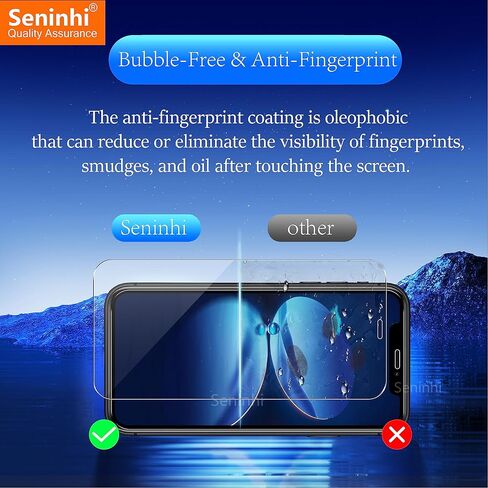 seninhi [3+3 عبوات] لهاتف Apple iphone 11 (6.1 بوصة) واقي شاشة 3 عبوات + واقي عدسة الكاميرا 3 عبوات، واقي شاشة من الزجاج المقسى iphone11 [مع إطار سهل التركيب] [صلابة 9H] [مضاد للخدش] [خالٍ من الفقاعات] - شفاف in Kuwait