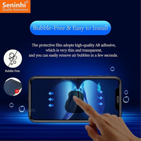 seninhi [3+3 عبوات] لهاتف Apple iphone 11 (6.1 بوصة) واقي شاشة 3 عبوات + واقي عدسة الكاميرا 3 عبوات، واقي شاشة من الزجاج المقسى iphone11 [مع إطار سهل التركيب] [صلابة 9H] [مضاد للخدش] [خالٍ من الفقاعات] - شفاف in Kuwait