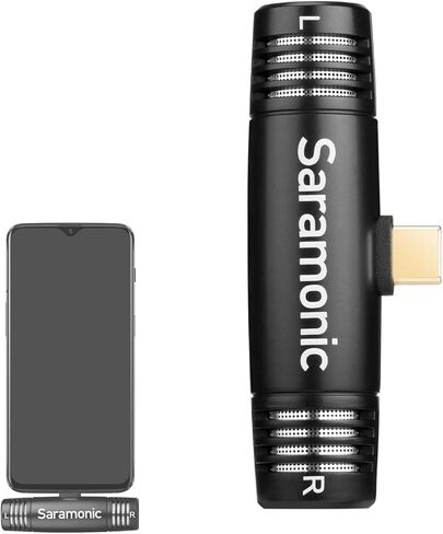 ميكروفون سارامونيك USB-C، SPMIC510UC ميكروفون مكثف ستيريو مدمج التوصيل والتشغيل ميكروفون من النوع C متوافق مع iPad Pro وSamsung Galaxy وLG وHTC Google وأجهزة أخرى من نوع USB-C للفيديو in Kuwait