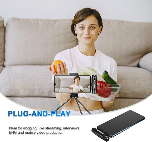 ميكروفون سارامونيك USB-C، SPMIC510UC ميكروفون مكثف ستيريو مدمج التوصيل والتشغيل ميكروفون من النوع C متوافق مع iPad Pro وSamsung Galaxy وLG وHTC Google وأجهزة أخرى من نوع USB-C للفيديو in Kuwait